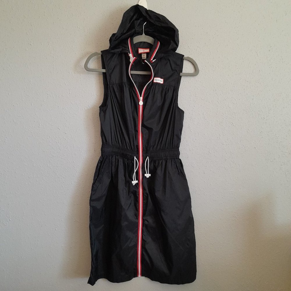 HUNTER for Target Black Sporty Windbreaker Sleeveless Dress Full Zip Front XS